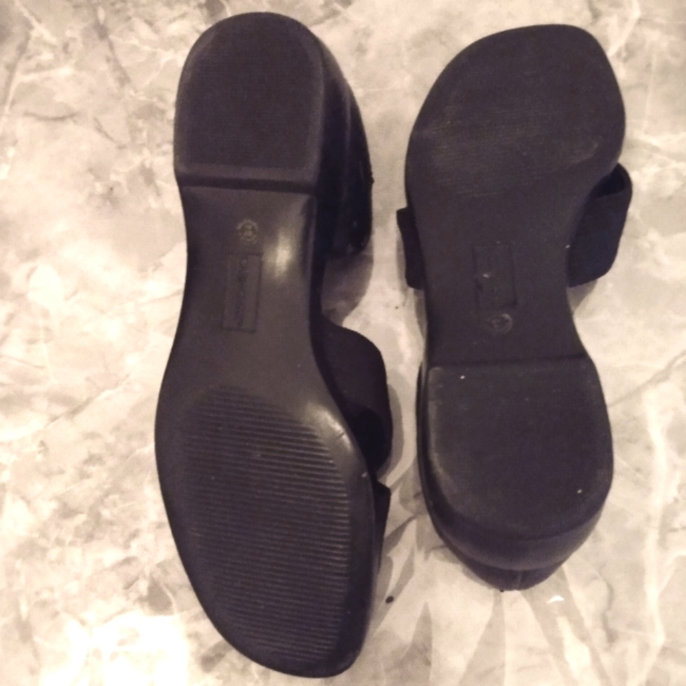 Vtg. Cabin Creek Women's Black Sandals 9M - Picture 6 of 9